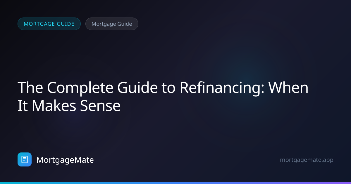The Complete Guide to Refinancing: When It Makes Sense | MortgageMate